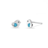 Boma Jewelry Little Bird Heart Stud Earrings  with stone