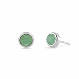 Boma Jewelry Earrings 14K Gold Plated / Aventurine Treasured Bezel Stud Earrings