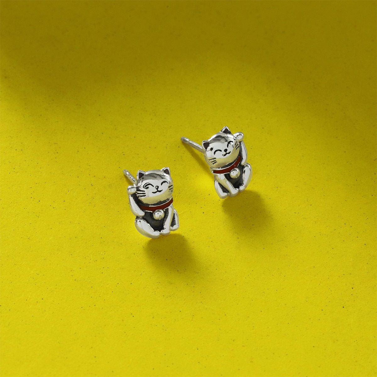 Boma Jewelry Earrings Maneki Good Luck Cat Stud Earrings