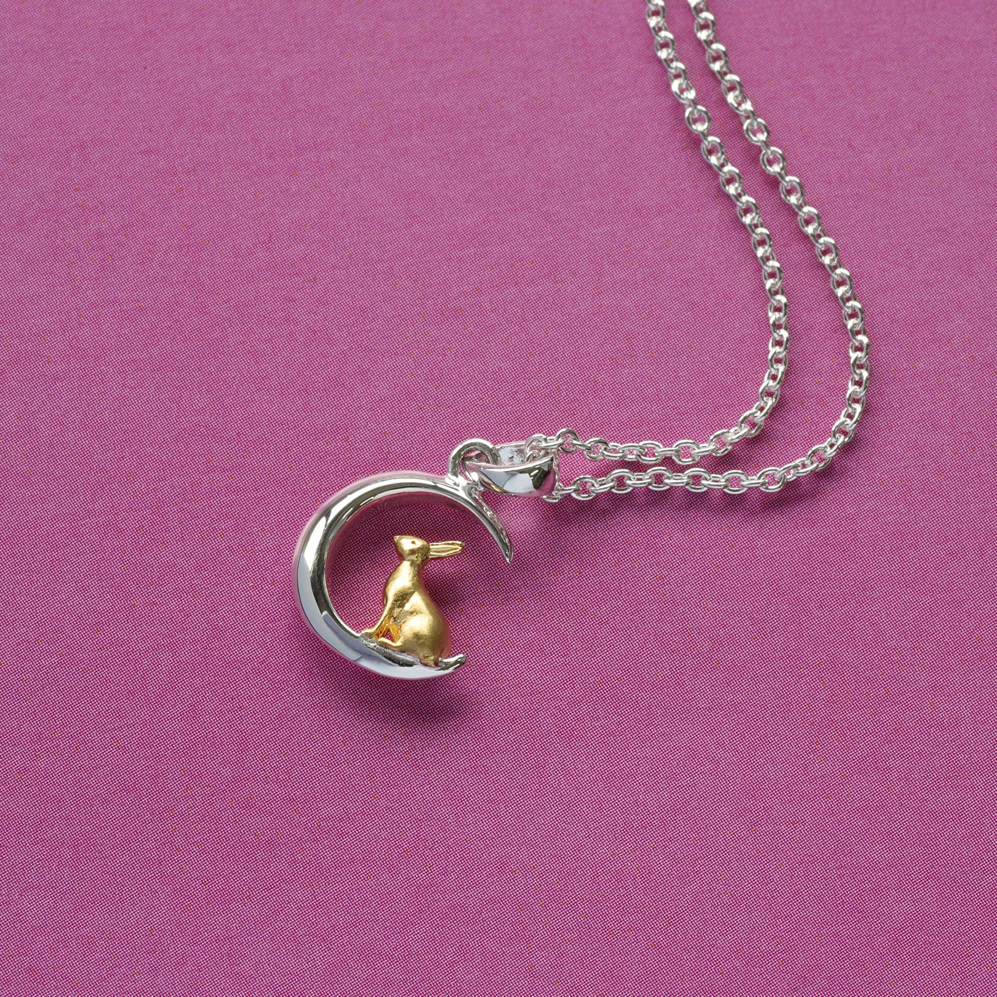 Boma Jewelry Rabbit and Moon Necklace