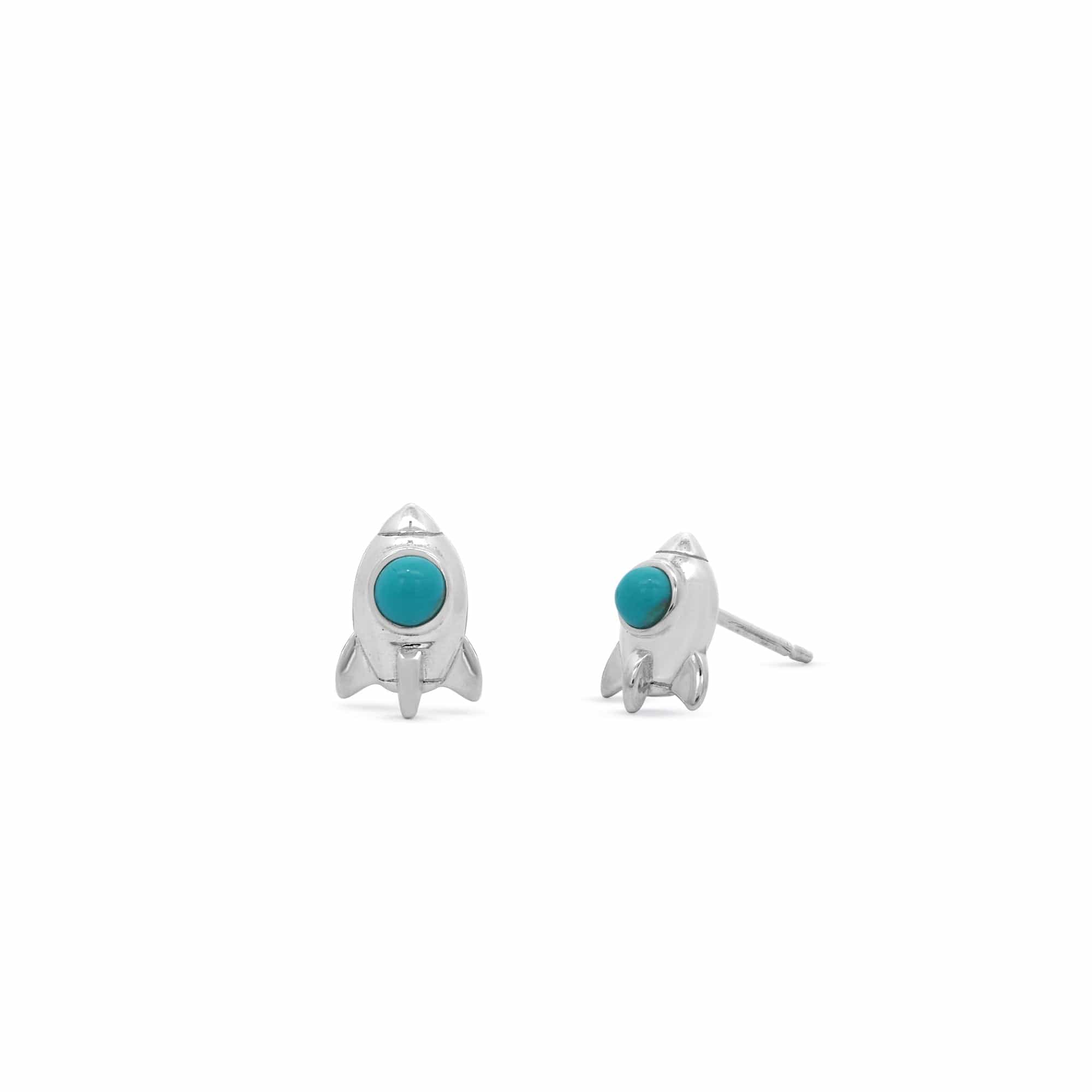 Boma Jewelry Rocket Ship Stud Earrings with Stone