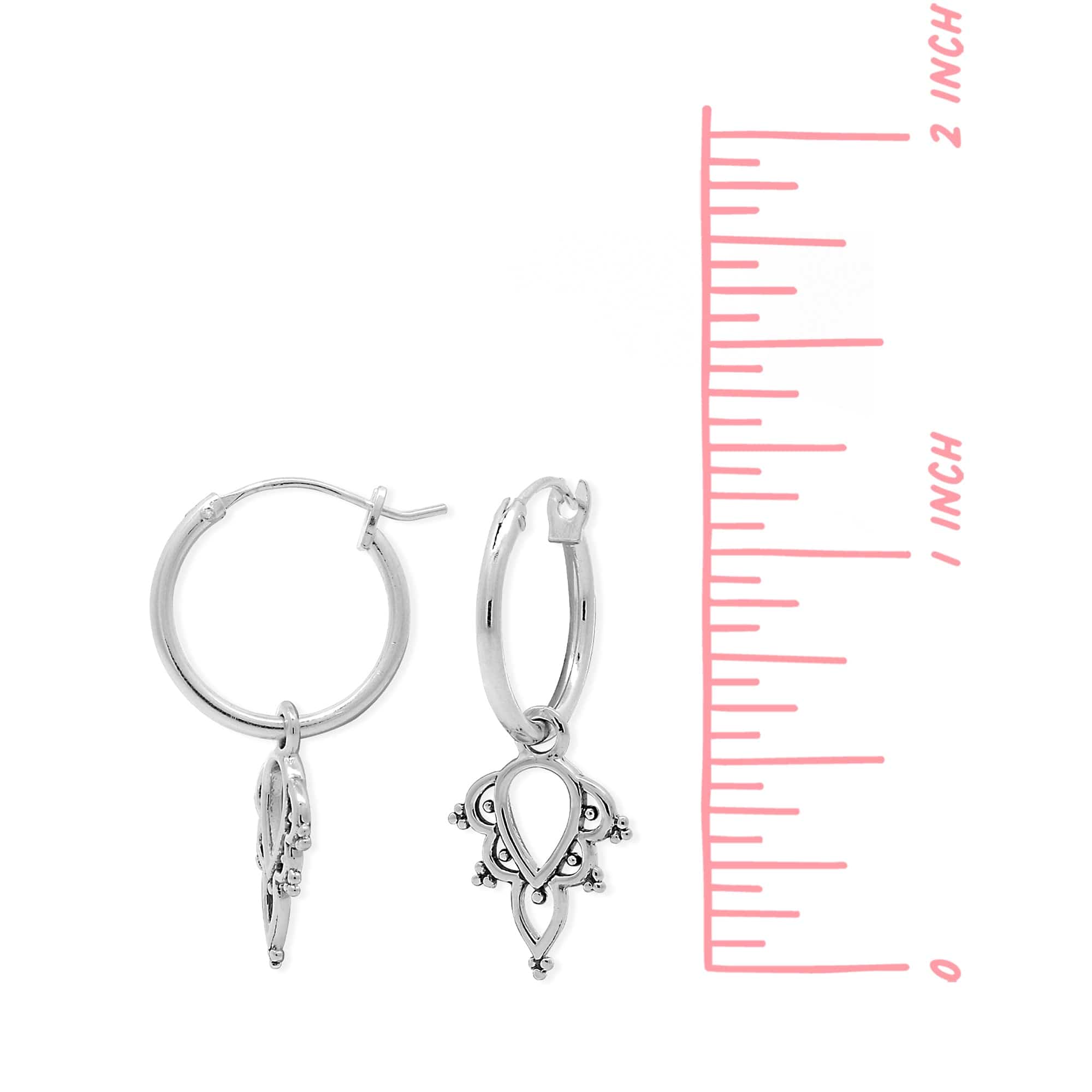 Boma Jewelry Pointed Bohemian Hoop Charm Earrings