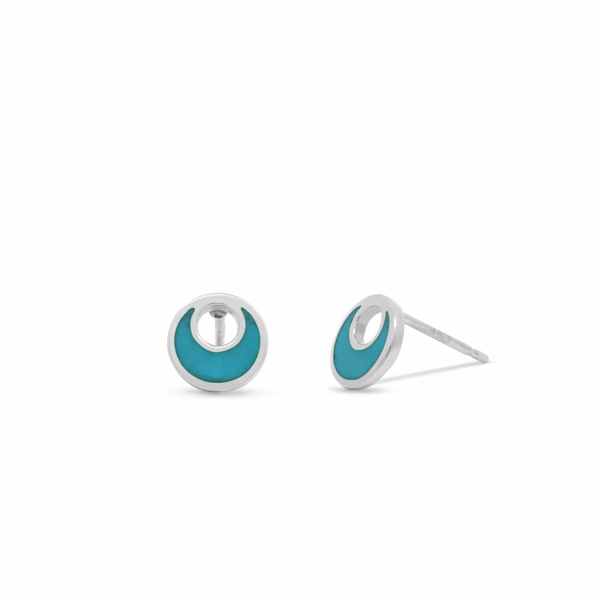 Boma Jewelry Minimalist Circle Studs with Stone