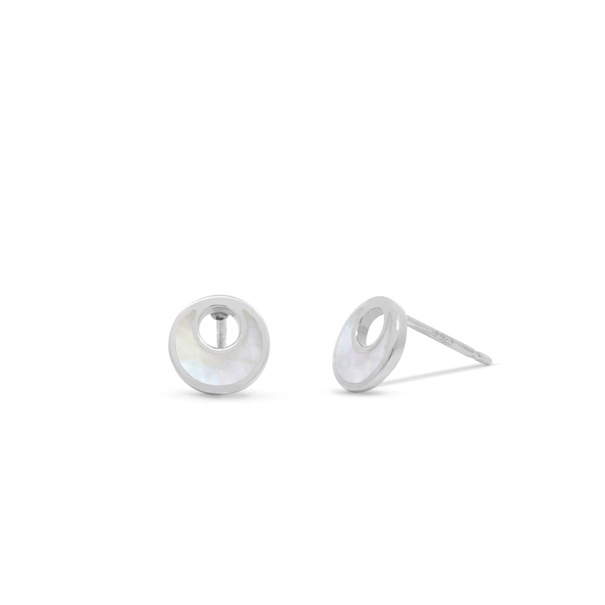 Boma Jewelry Minimalist Circle Studs with Stone