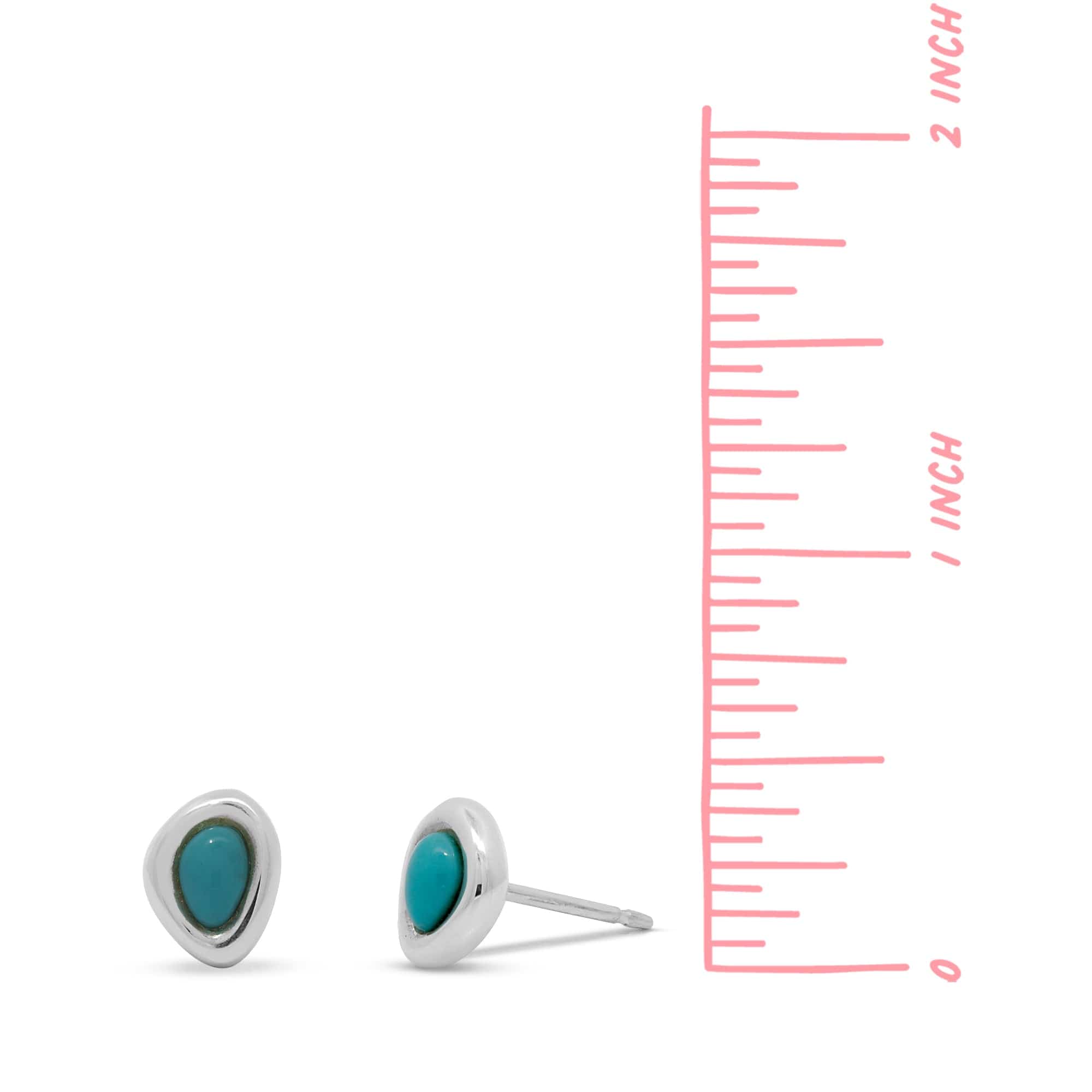 Boma Jewelry Minimalist Freeform Studs with Stone