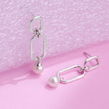 Boma Jewelry Millenial Rectangle Drop Earrings with Pearl