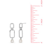 Boma Jewelry Millenial Rectangle Drop Earrings with Pearl