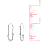 Boma Jewelry Safety Pin Tear Drop Hoop Earrings