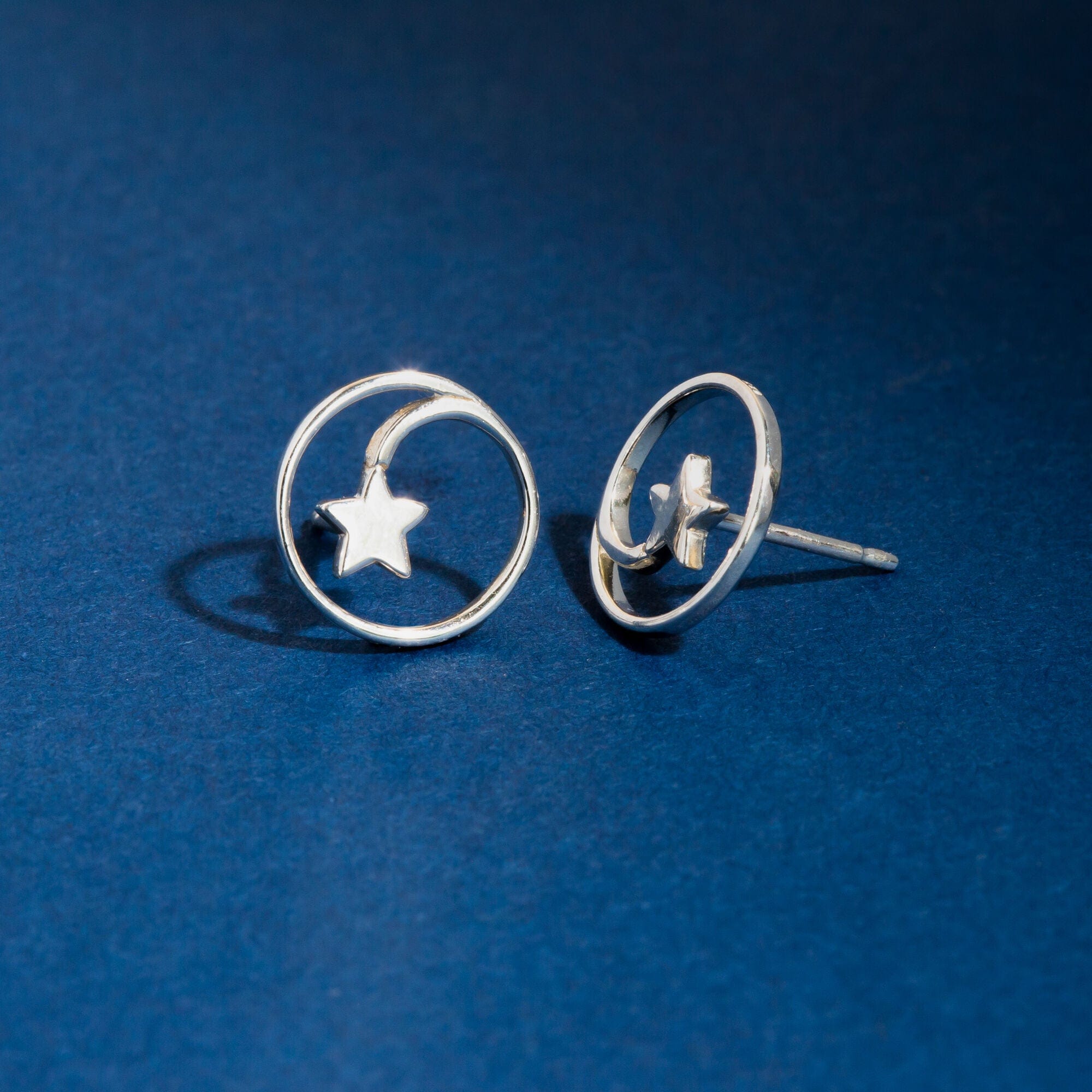 Boma Jewelry Shooting Star Open Circle Stud Earrings