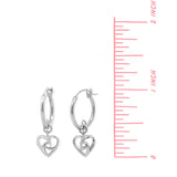 Boma Jewelry Curly Intertwined Heart Hoop Charm Earrings