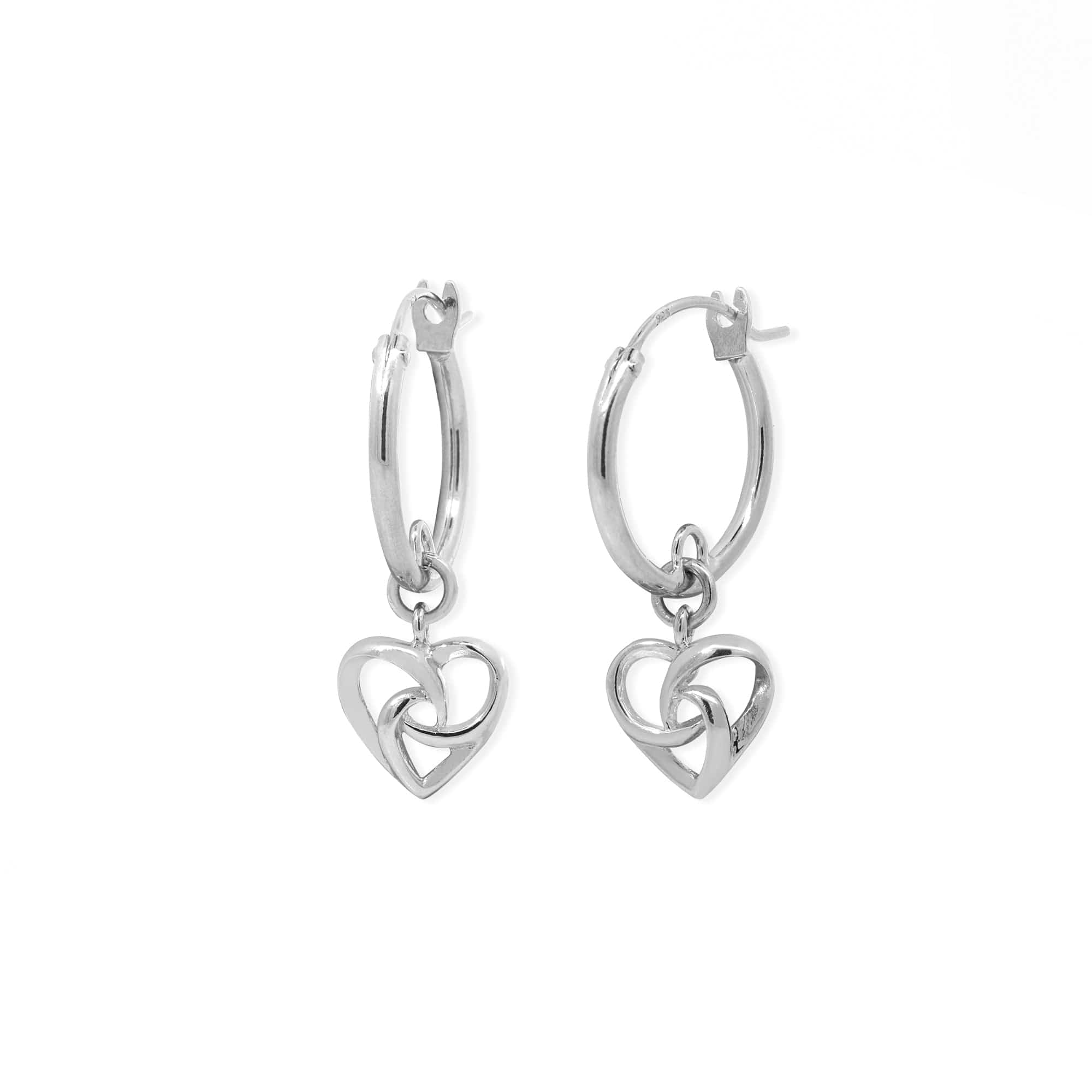 Boma Jewelry Curly Intertwined Heart Hoop Charm Earrings