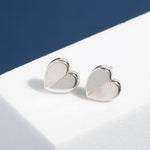 Boma Jewelry Heart Studs with Half Stone