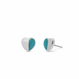 Boma Jewelry Heart Studs with Half Stone