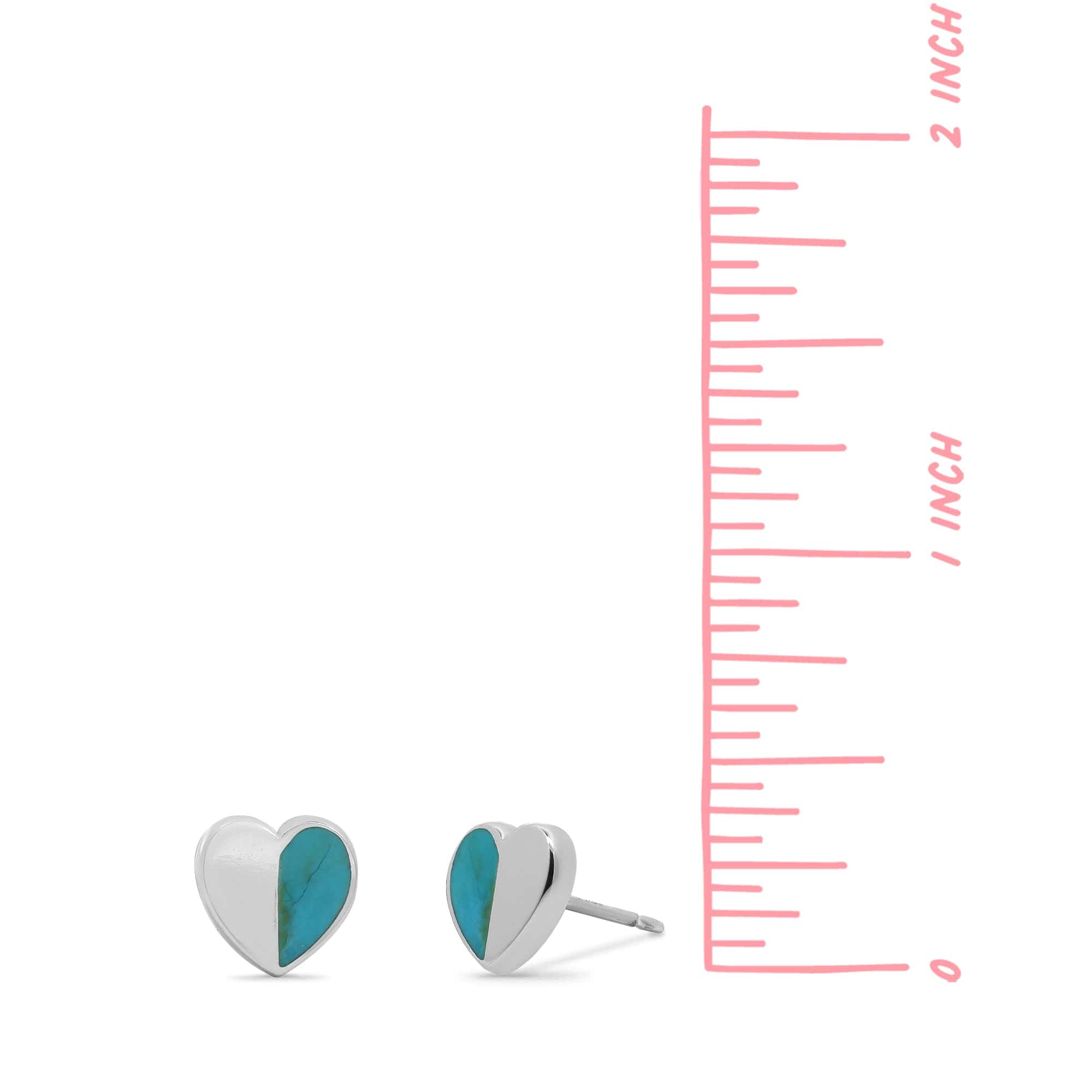 Boma Jewelry Heart Studs with Half Stone