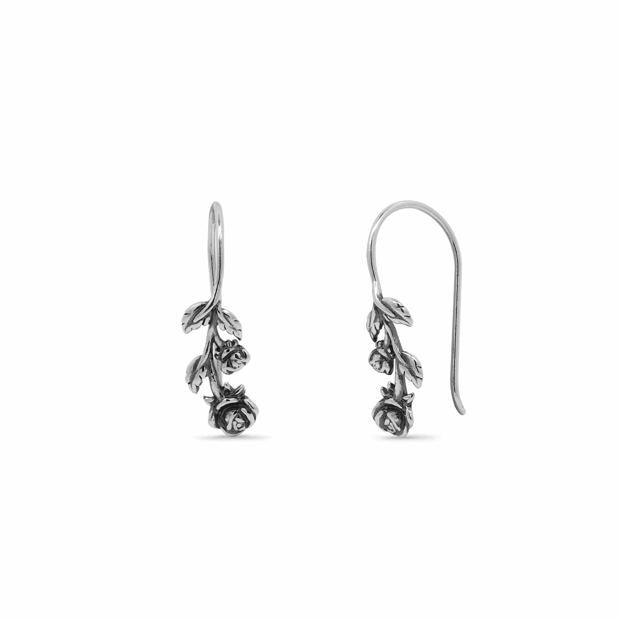 Boma Jewelry Full Stem Rose Drop Earrings