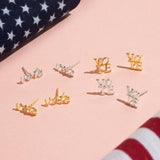 Boma Jewelry Vote Script Stud Earrings