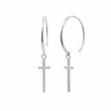 Boma Jewelry Minimal Cross Pull Through Hoops