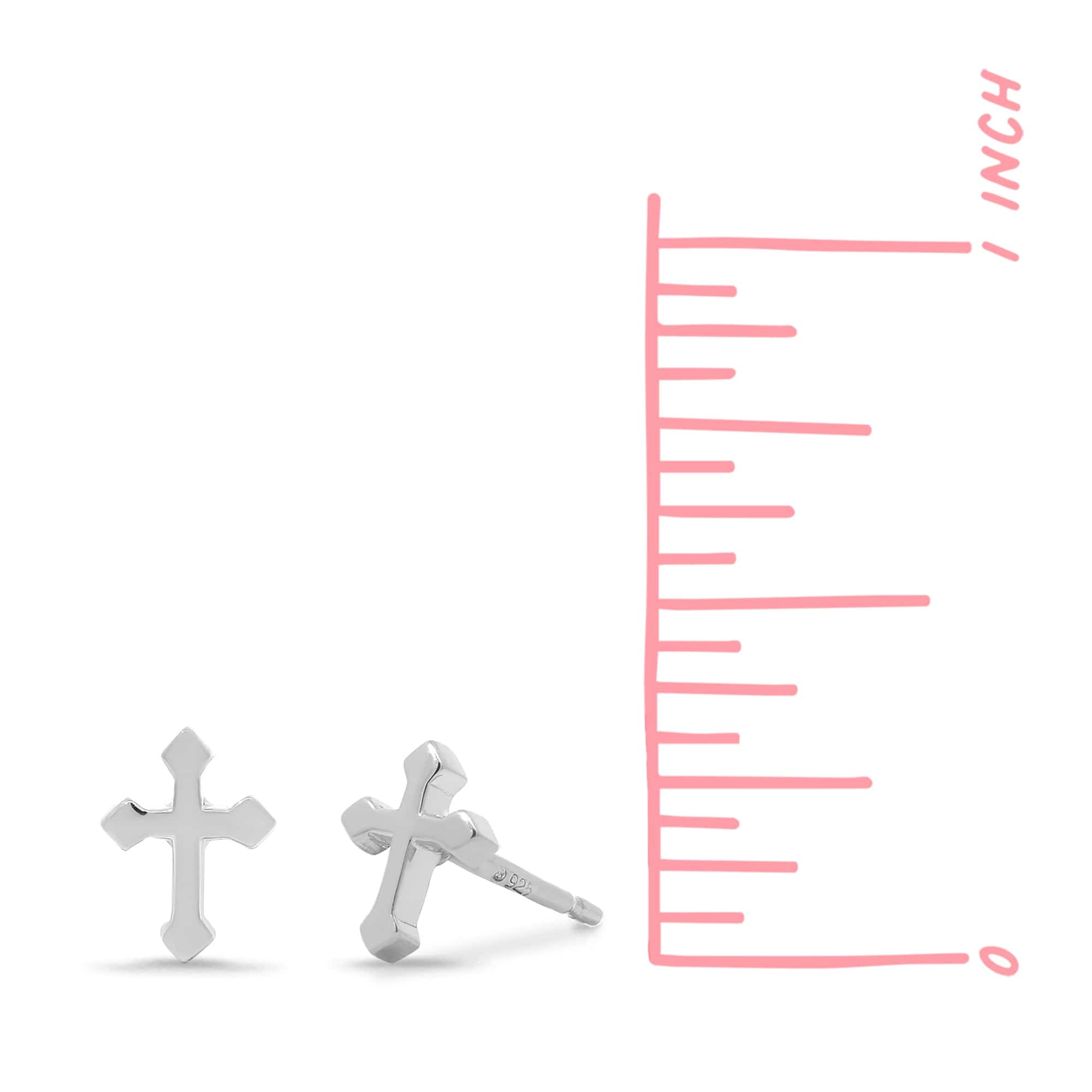 Boma Jewelry Pointed Edge Cross Studs