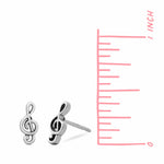 Boma Jewelry Treble Clef Music Note Studs