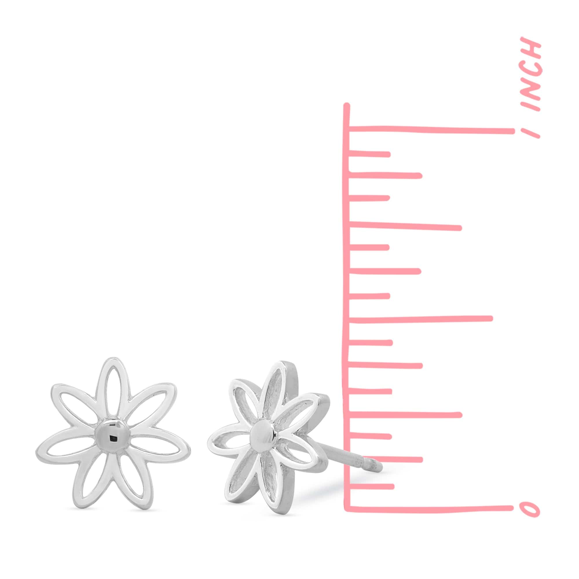 Boma Jewelry Outline Daisy Flower Studs