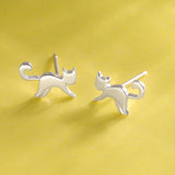 Boma Jewelry Prancing Cat Earring Studs