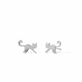 Boma Jewelry Prancing Cat Earring Studs