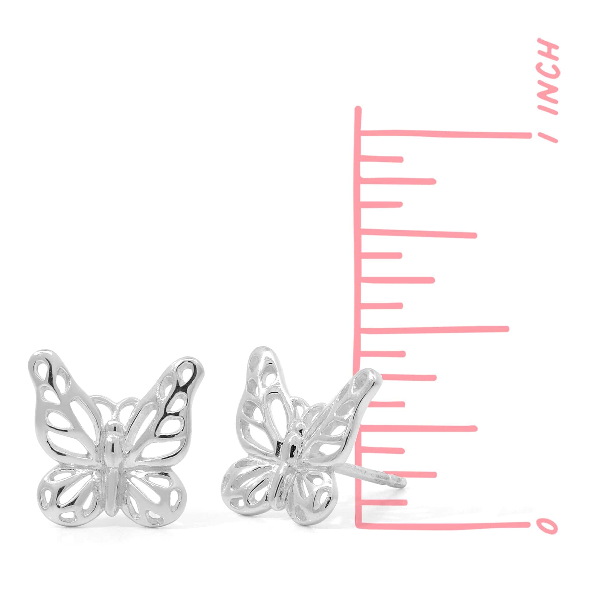 Boma Jewelry Delicate Outline Monarch Butterfly Earring Studs