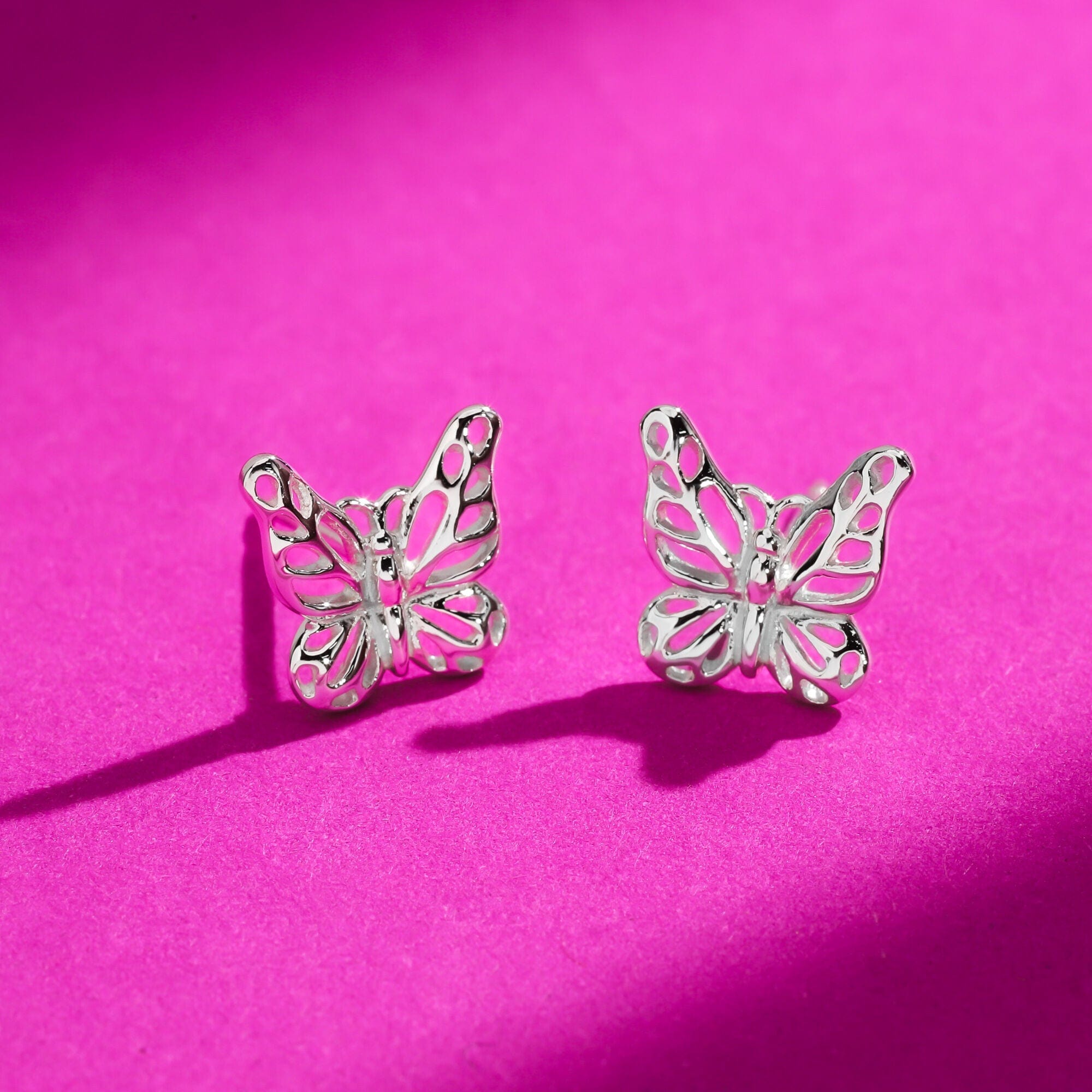 Boma Jewelry Delicate Outline Monarch Butterfly Earring Studs