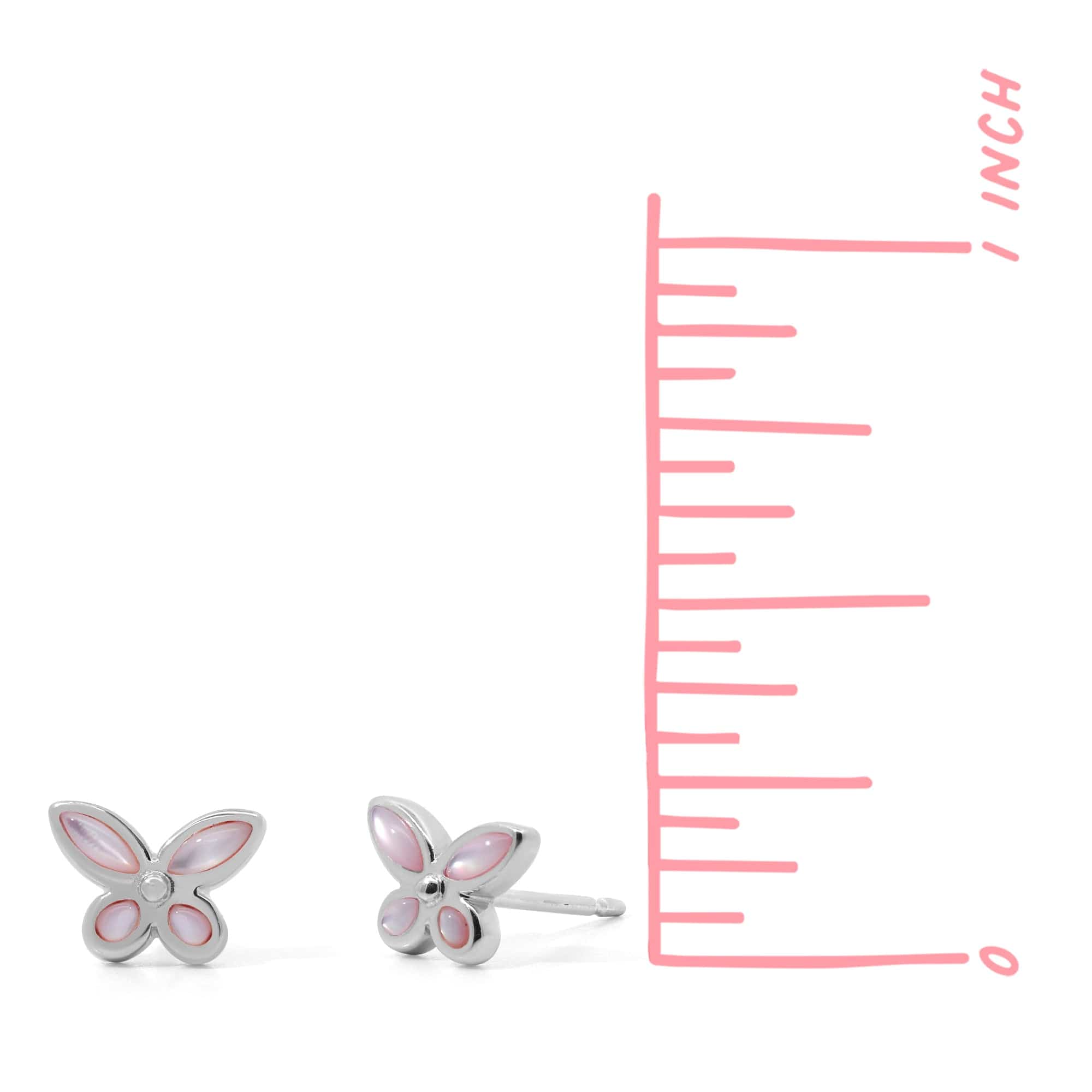 Boma Jewelry Dainty Pink Shell Butterfly Studs