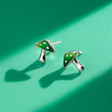 Boma Jewelry Green Aura Mushroom Studs