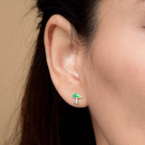 Boma Jewelry Green Aura Mushroom Studs