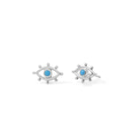 Boma Jewelry Open Evil Eye Studs with Turquoise