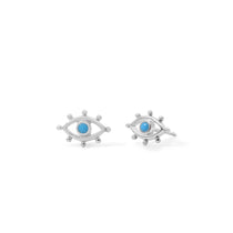 Boma Jewelry Open Evil Eye Studs with Turquoise