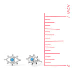 Boma Jewelry Open Evil Eye Studs with Turquoise