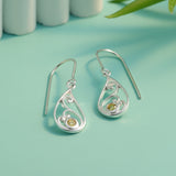 Boma Jewelry Teardrop Outline Gemstone Dangle Earring With Stone