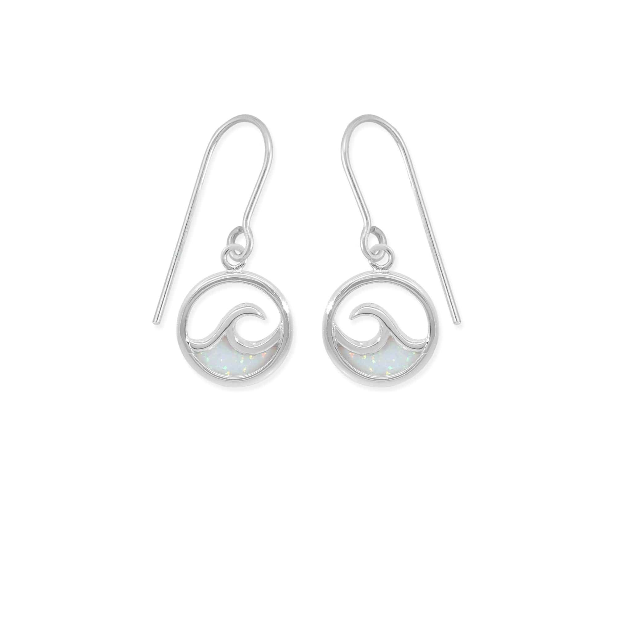 Boma Jewelry Outline Ocean Wave Earrings with Stone