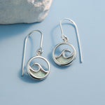 Boma Jewelry Outline Ocean Wave Earrings with Stone