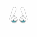 Boma Jewelry Outline Ocean Wave Earrings with Stone