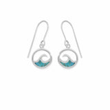 Boma Jewelry Outline Ocean Wave Earrings with Stone