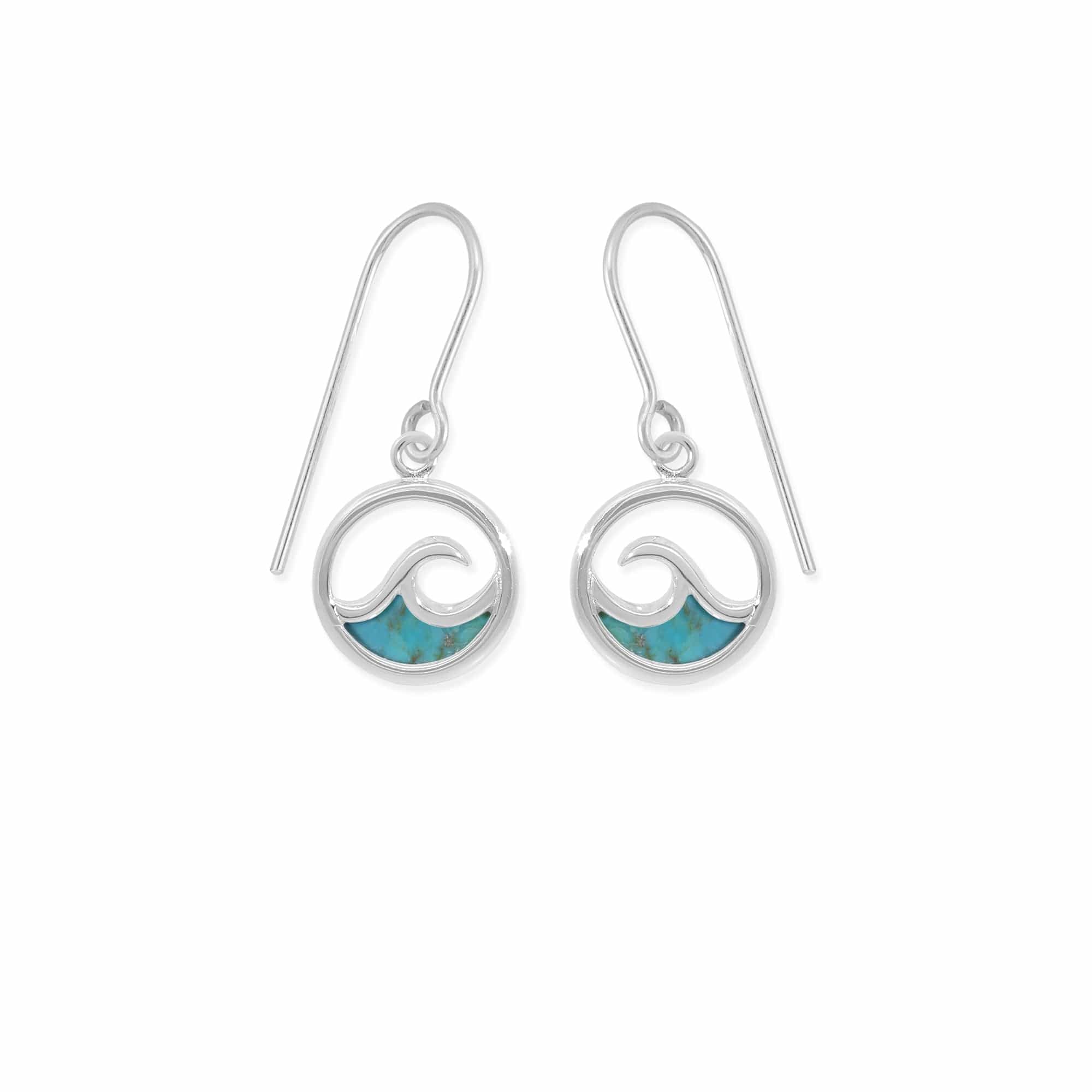 Boma Jewelry Outline Ocean Wave Earrings with Stone