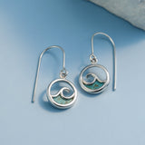 Boma Jewelry Outline Ocean Wave Earrings with Stone