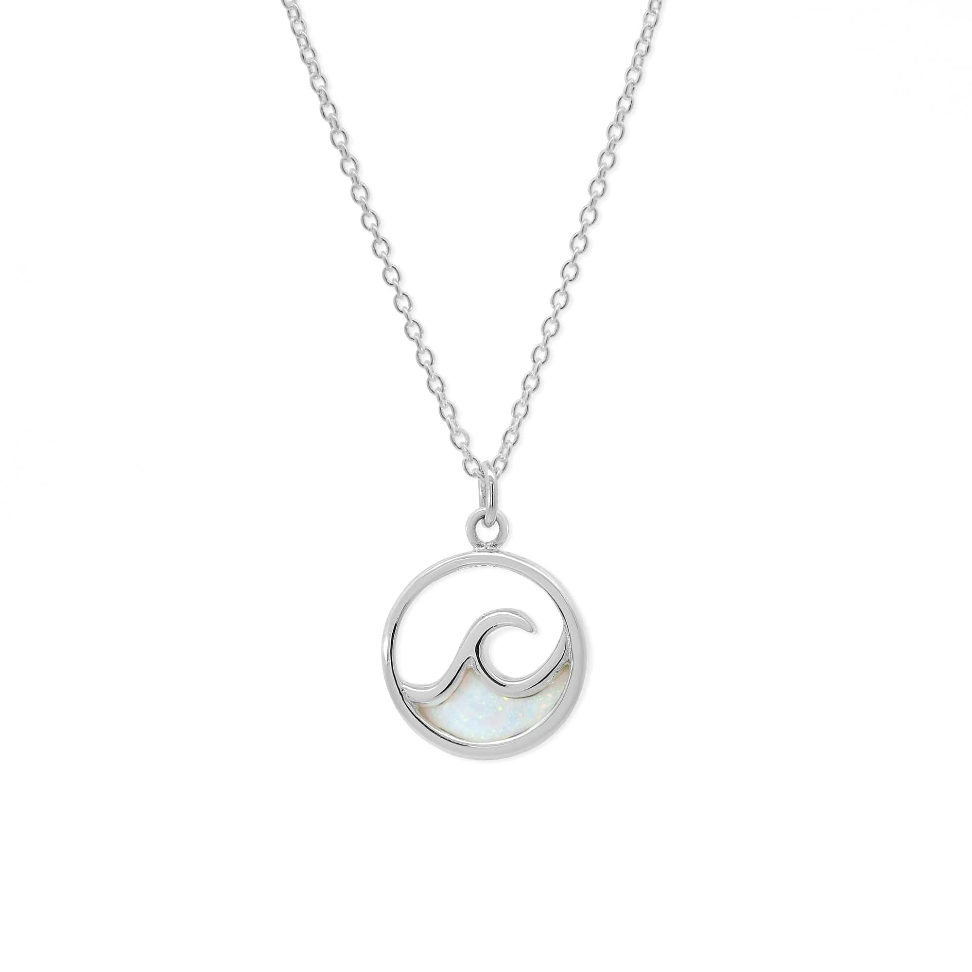 Boma Jewelry Outline Ocean Wave Necklace with Stone