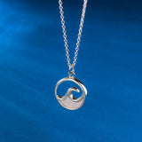 Boma Jewelry Outline Ocean Wave Necklace with Stone