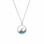 Boma Jewelry Outline Ocean Wave Necklace with Stone