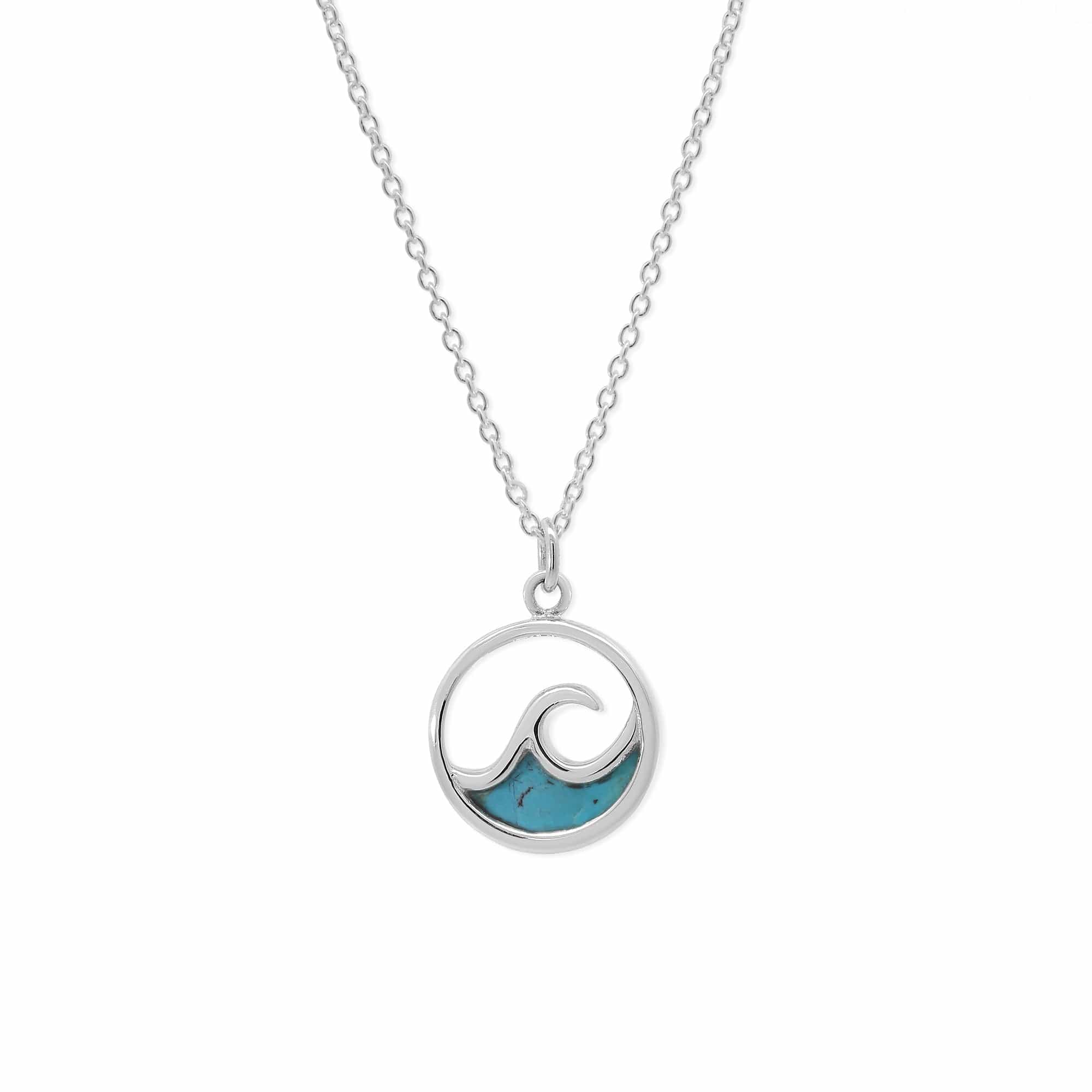 Boma Jewelry Outline Ocean Wave Necklace with Stone