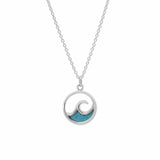 Boma Jewelry Outline Ocean Wave Necklace with Stone