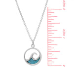 Boma Jewelry Outline Ocean Wave Necklace with Stone