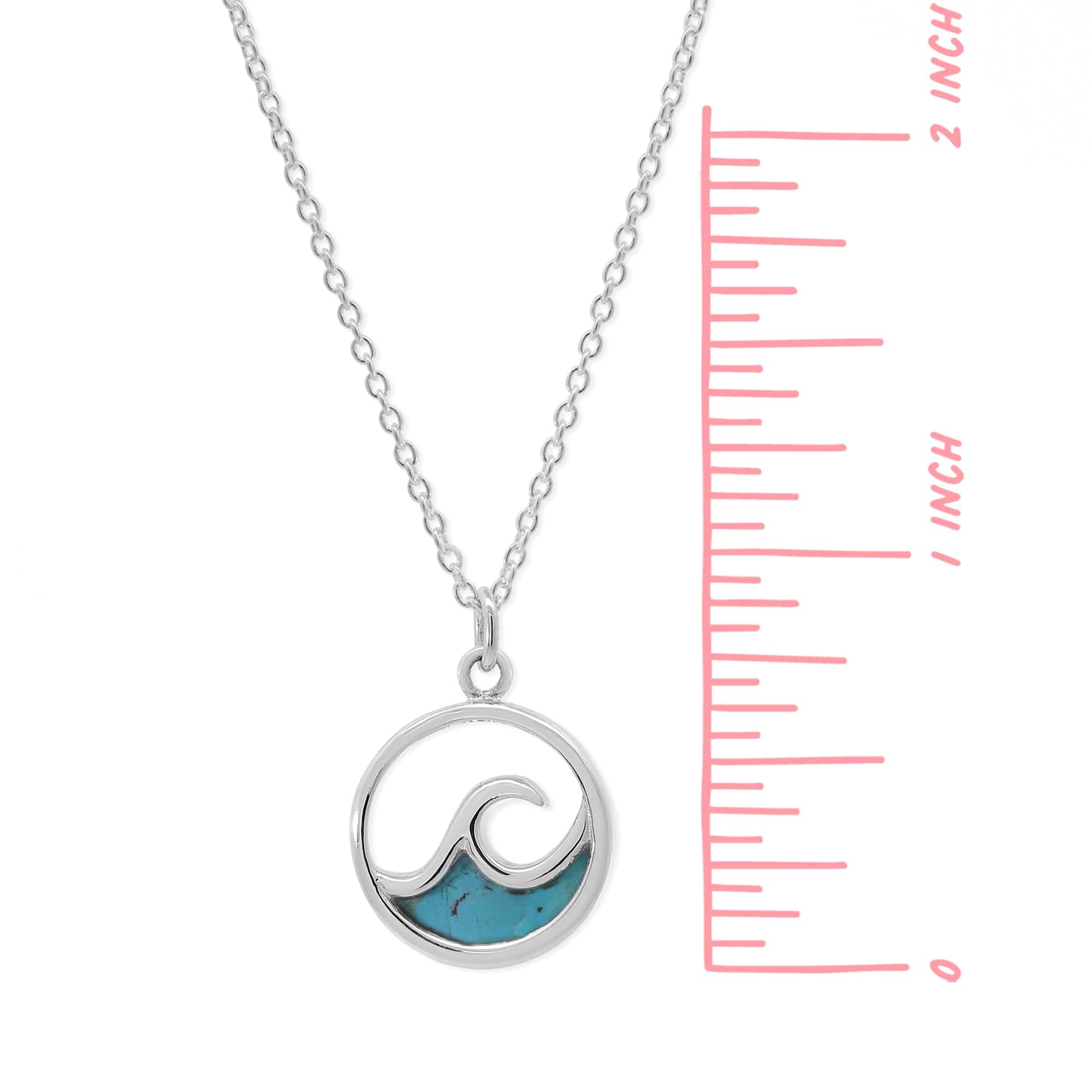 Boma Jewelry Outline Ocean Wave Necklace with Stone