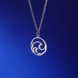 Boma Jewelry Double Wave Open Circle Pendant Necklace