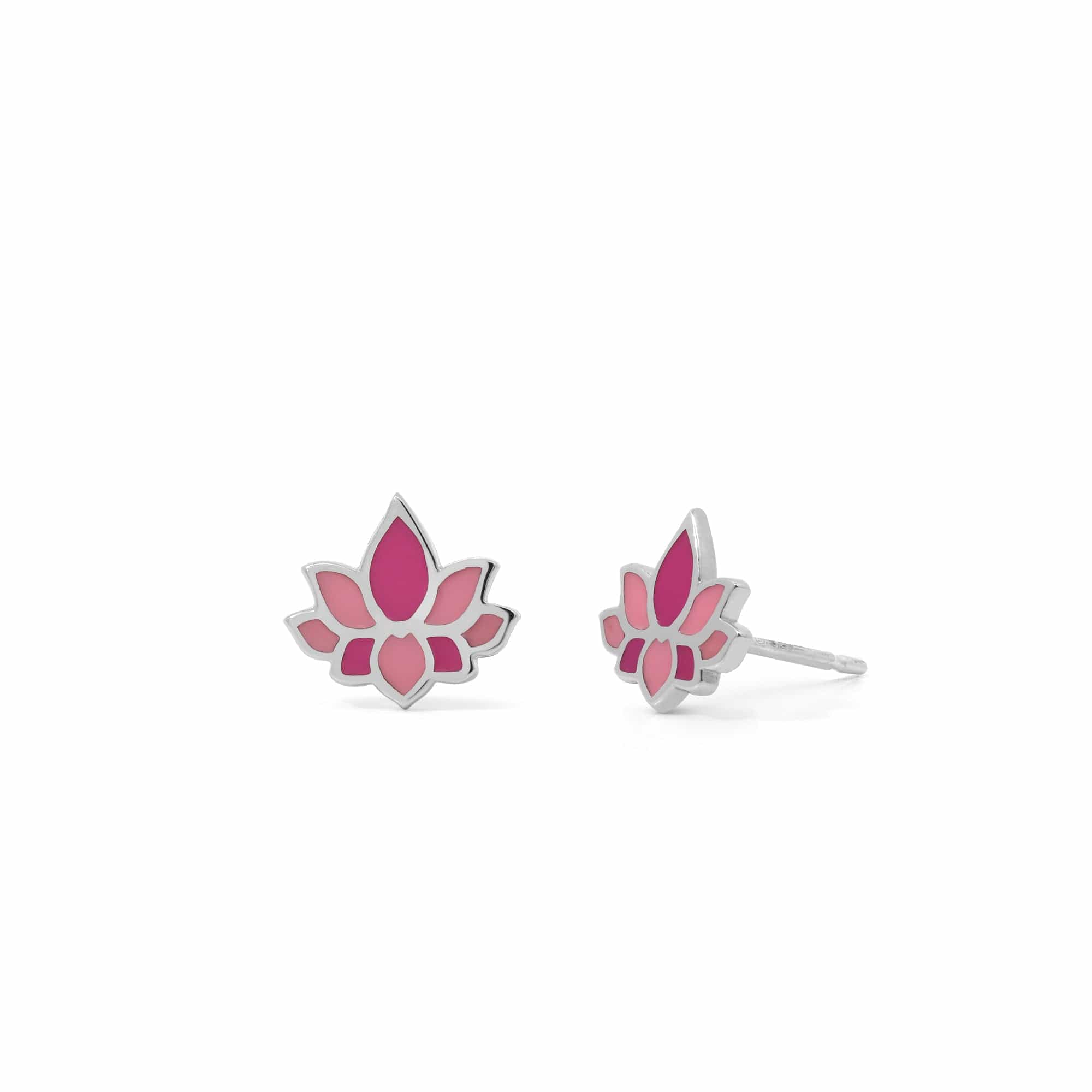 Boma Jewelry Pink Lotus Flower Earring Studs